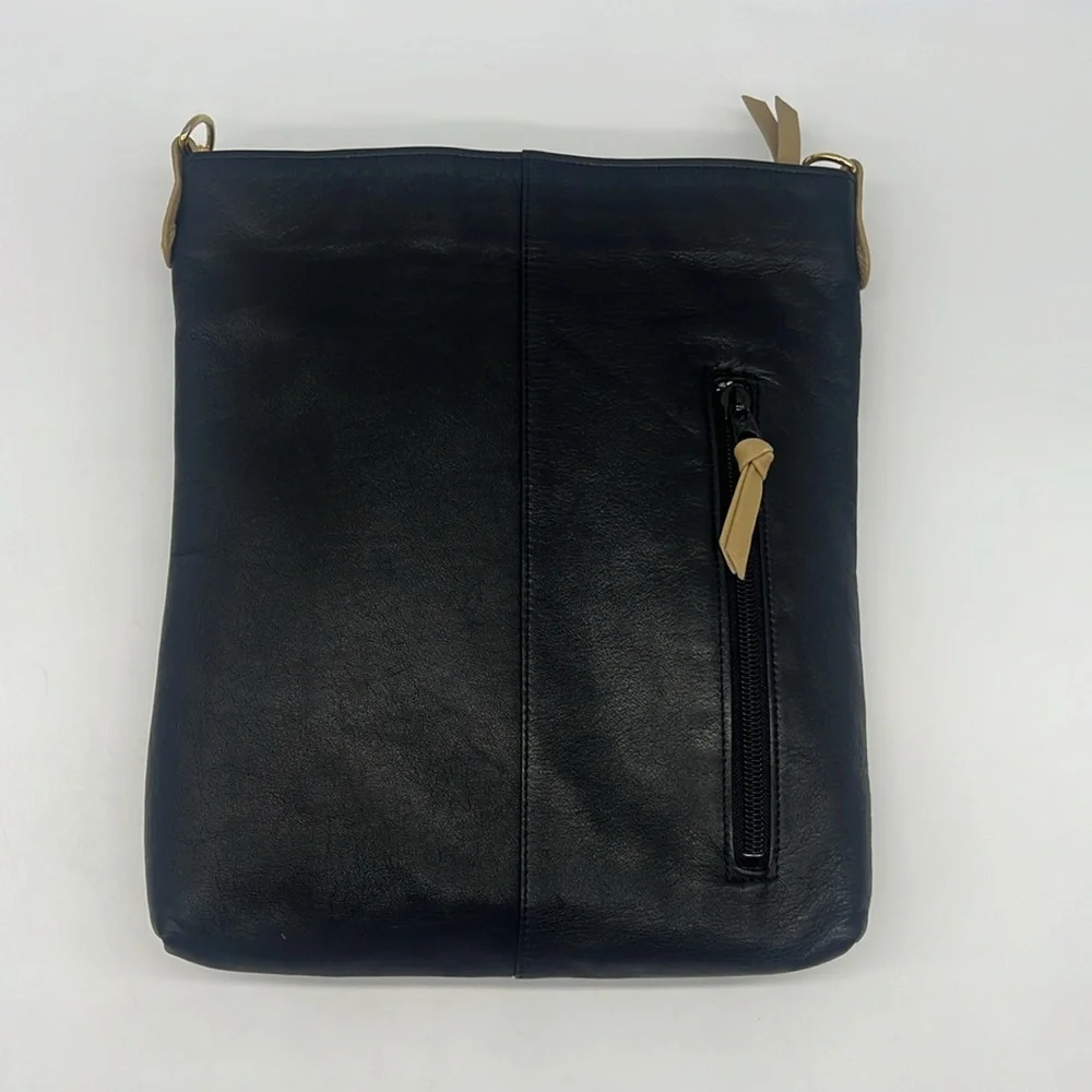 Kitamura Vintage Black/Tan/Gold Leather Crossbody